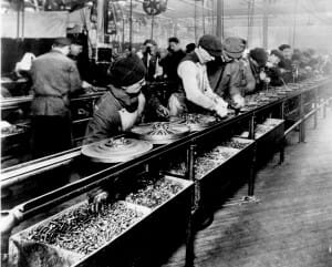 assembly line after industrial revolution