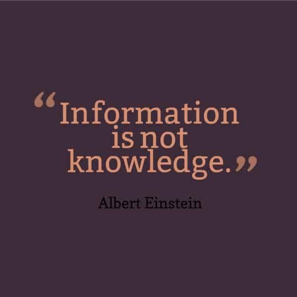 information is not knowledge